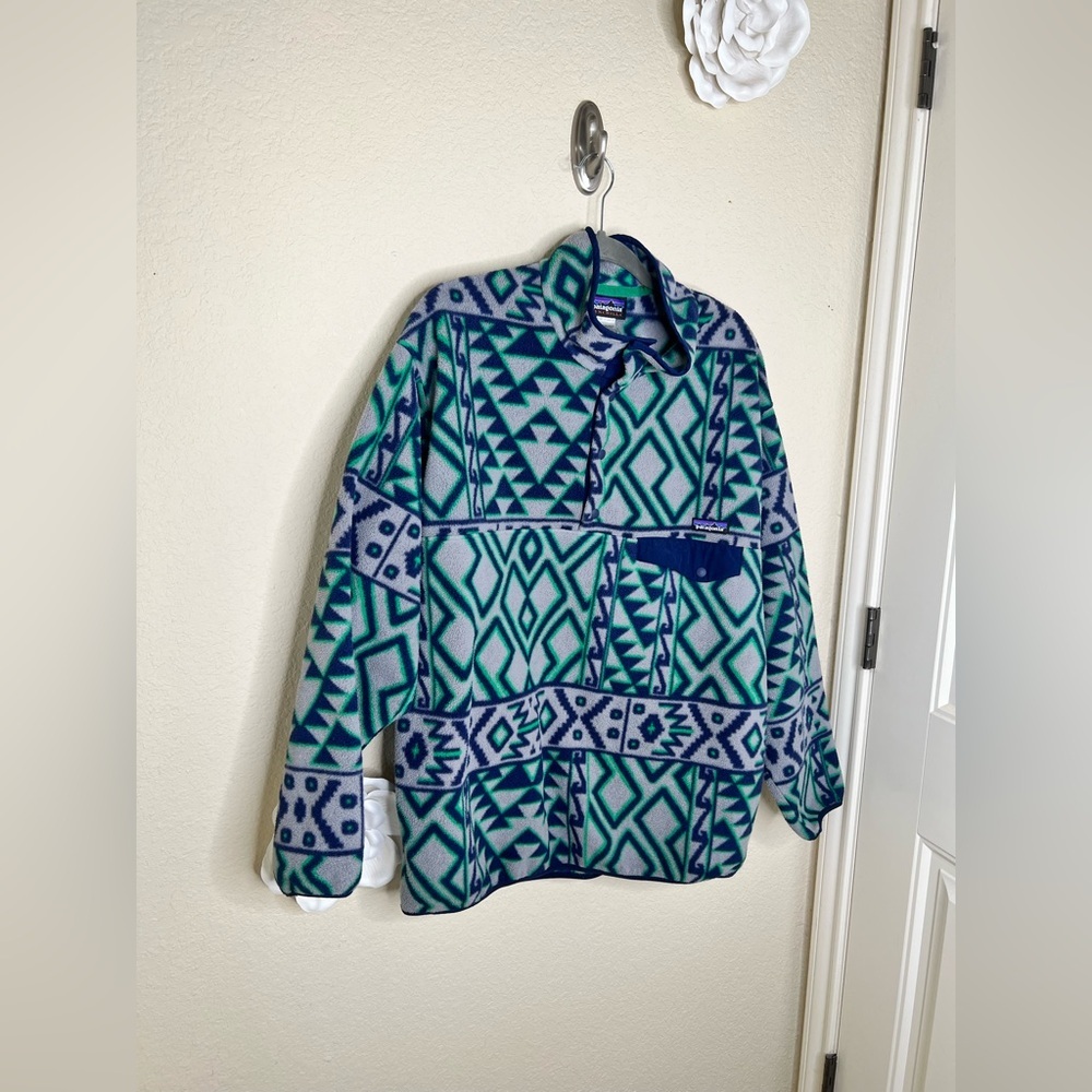 Patagonia Synchilla Snap-T Fleece Pullover Rare Montana Siete Aztec Men’s Large - Picture 7 of 16